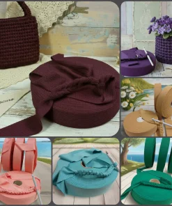 12 colori plissè elastica con lycra fettuccia borse uncinetto pochette
