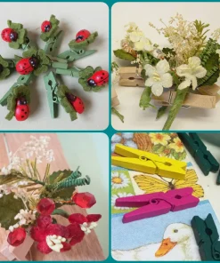 Mollette bomboniere fai da te decorative pinze legno chiudipacco fiori